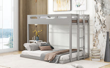 Load image into Gallery viewer, Twin over Full Bunk Bed with Built-in Ladder,Gray
