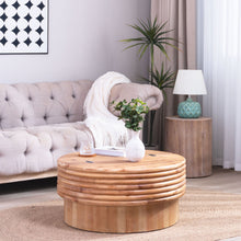 Load image into Gallery viewer, Round Wooden Coffee Table With Hidden Storage, Modern Rustic Centerpiece For Living Room - Multi / Natural / Rustic
