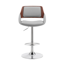Load image into Gallery viewer, 43" Swivel Low Back Adjustable Height Bar Chair - Gray / Silver
