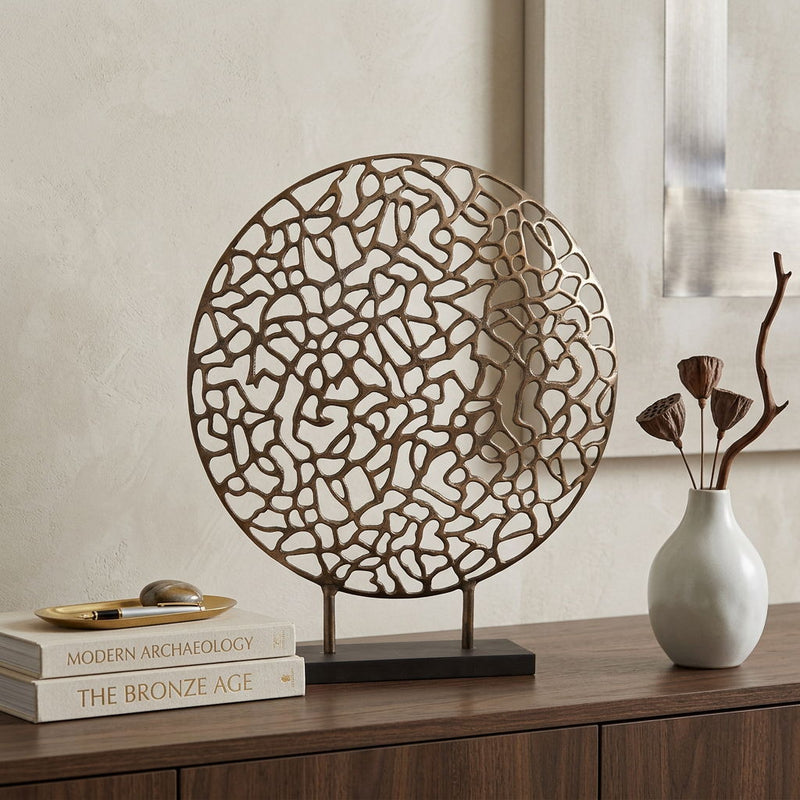 Abstract Sculpture - Bronze / Black / Coral