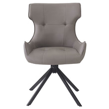 Load image into Gallery viewer, Damita - Camel Synthetic Leather Side Chair With Swivel (Set of 2) - Gray &amp; Black Finsh
