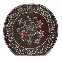 Load image into Gallery viewer, Hand Painted Floral 3D Elephant End Table - Warm Brown
