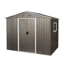 Load image into Gallery viewer, 8Ft x 6Ft Outdoor Metal Storage Shed With Window (W540S00016) - Gray
