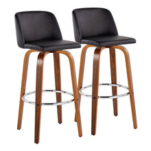 Load image into Gallery viewer, Toriano - Mid Century Modern Fixed Height, Barstool With Swivel With Round Footrest (Set of 2)
