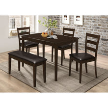 Load image into Gallery viewer, Arvin - 5 Piece Dining Set With Rectangular Table And Bench With Seats - Cappuccino
