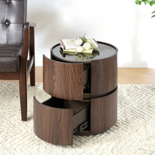 Load image into Gallery viewer, Elegant Italian High Grade Double Layer Storage Round Side Table - Brown / Black
