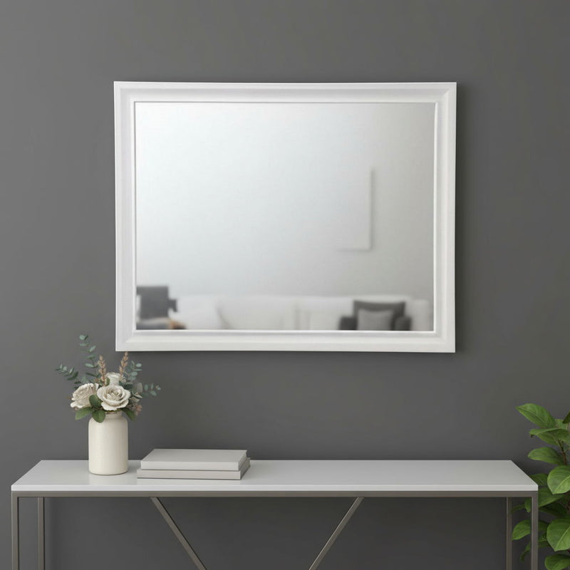 36" Framed Mounted Dresser Mirror - White