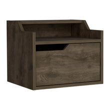 Load image into Gallery viewer, 13" One Drawer Faux Wood Floating Nightstand - Brown
