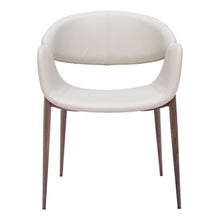 Load image into Gallery viewer, Upholstered Faux Leather Open Back Dining Arm Chairs (Set of 2) - Beige
