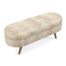 Load image into Gallery viewer, Modern Ottoman Oval Storage Bench With Rubber Wood Legs
