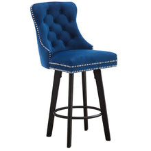 Load image into Gallery viewer, Swivel Bar Stools With Button Tufted Design And Rivet Trim
