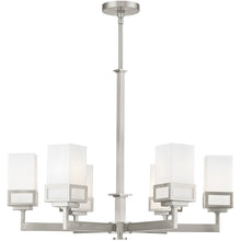 Load image into Gallery viewer, 29" Six Light Dimmable Chandelier With Shades - Nickel
