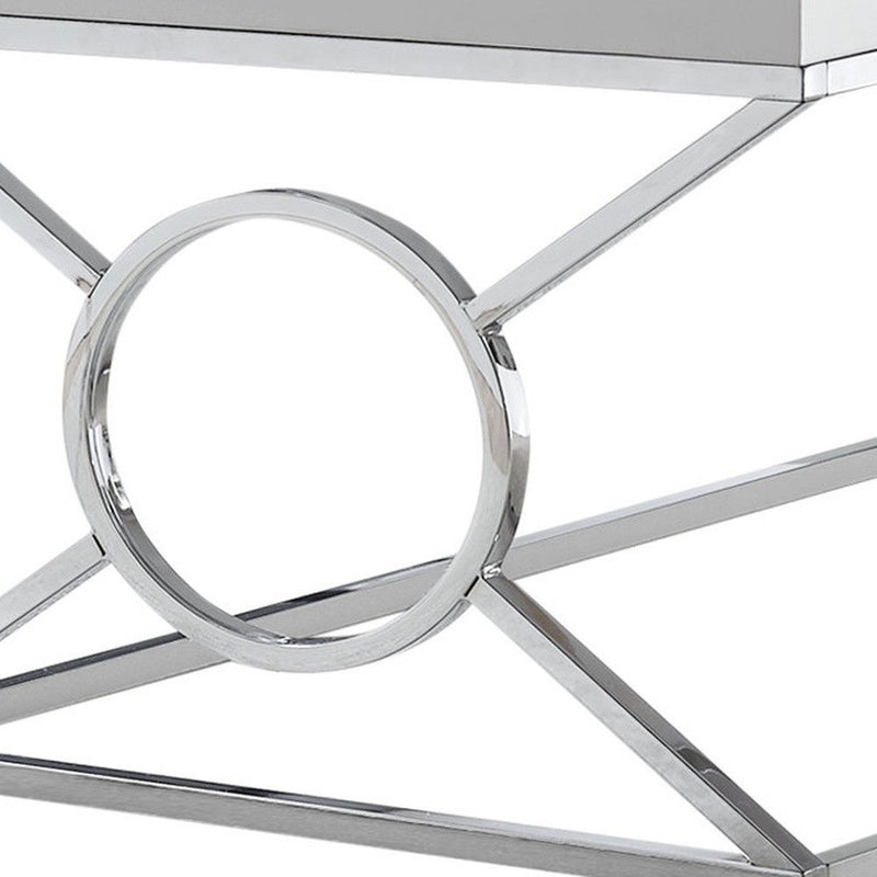 Iron Coffee Table - White And Silver