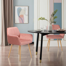 Load image into Gallery viewer, Upholstered Velvet Open Back Dining Chair - Pink
