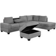 Load image into Gallery viewer, Orisfur. Modern Sectional Sofa with Reversible Chaise, L Shaped  Couch Set with Storage Ottoman and Two Cup Holders for Living Room
