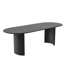 Load image into Gallery viewer, 79" Solid Wood Double Pedestal Base Oval Dining Table - Black
