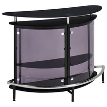 Load image into Gallery viewer, Strick &amp; Bolton - Freestanding Glass Top Home Bar Wine Cabinet With Panels - Black
