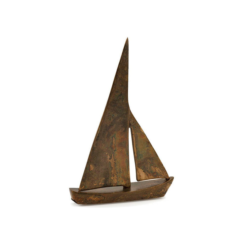 Decorative Sailboat Tabletop Sculpture - Rust