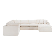 Load image into Gallery viewer, Chenille Modular Sofa Chaise With Ottoman Toss Pillows (725206) - Beige
