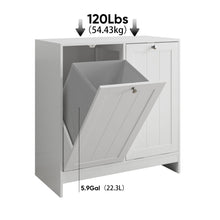 Load image into Gallery viewer, Tilted Laundry Hamper With Removable Basket, Hidden Laundry Hamper, Bathroom Storage Cabinet, Free Standing Organizer - White
