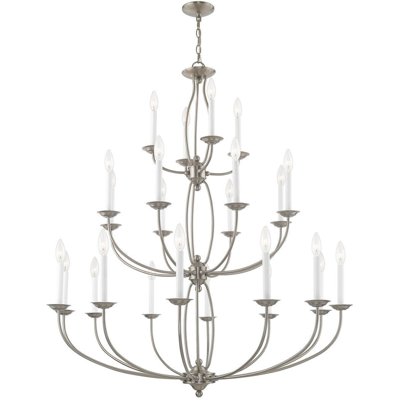 50" Multi Light Dimmable Chandelier With Shades - Nickel