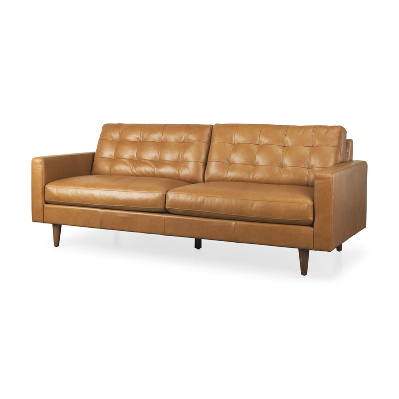 88" Leather Sofa - Brown