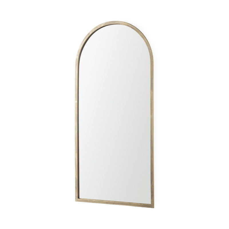 Metal Arch Framed Accent Mirror - Gold