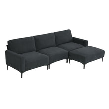 Load image into Gallery viewer, [VIDEO provided] [New] 103.5*59&quot; Modern L-shaped Sectional Sofa, 4-seat Velvet Fabric Couch Set with Convertible Ottoman,Freely Combinable Sofa for Living Room, Apartment, Office,Apartment,2 Colors
