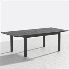 Load image into Gallery viewer, Extendable Outdoor Dining Table, All Weather, Slatted Top, Rust Proof - Gray
