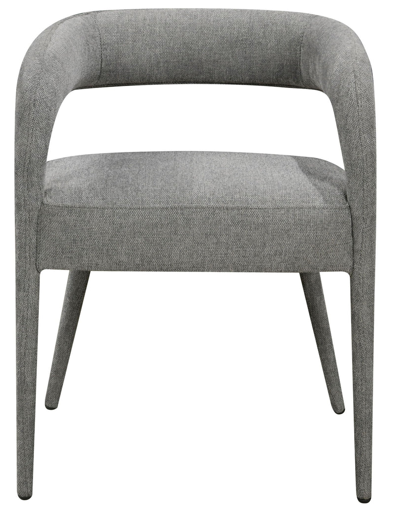 Upholstered Linen Open Back Dining Side Chairs (Set of 2) - Dark Gray