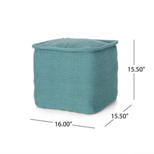 Load image into Gallery viewer, Hansolo - Yarn Square Pouf Ottoman Or Floor Cushion - Teal
