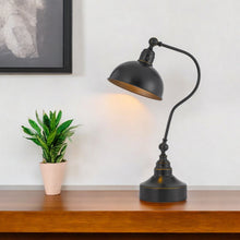 Load image into Gallery viewer, Metal Lantern Desk Table Lamp With Gray Dome Shade - Gray
