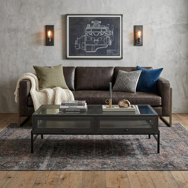 Mirrored Frame Coffee Table (727834) - Clear / Black
