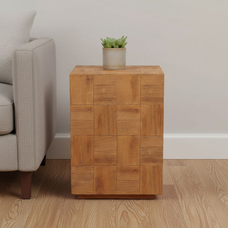 Modern Metal End Table - Natural
