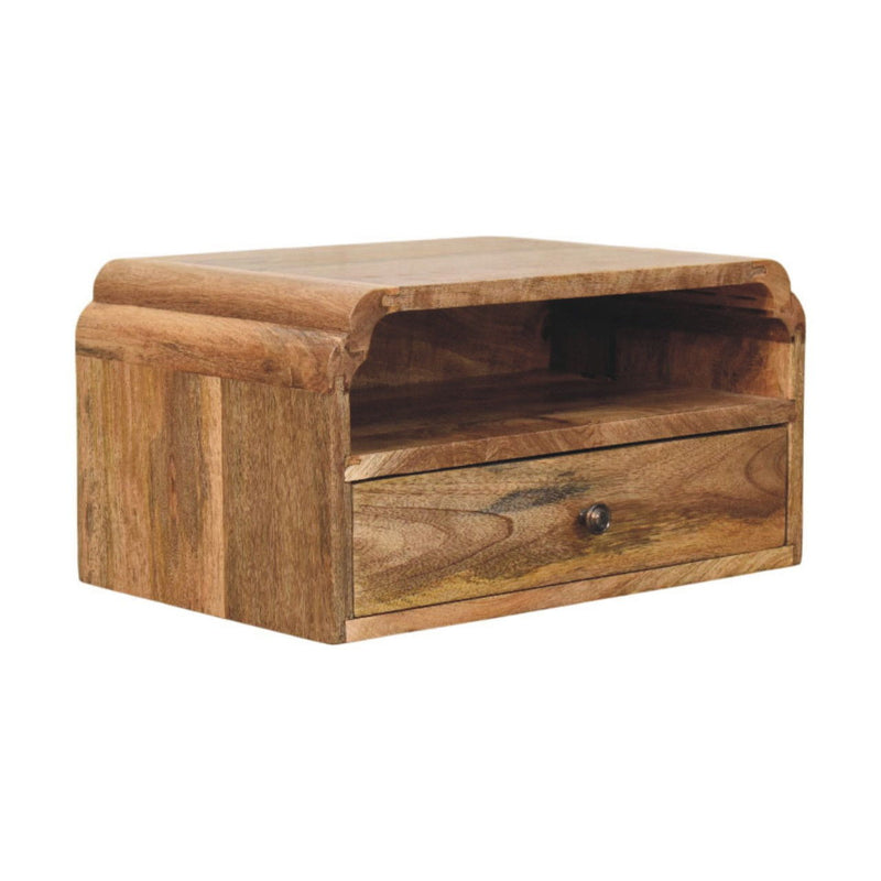 Solid Wood Two Drawer Floating Nightstand (731530) - Brown