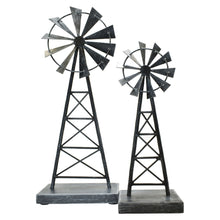 Load image into Gallery viewer, Windmill Tabletop Sculpture (Set of 2) - Pewter
