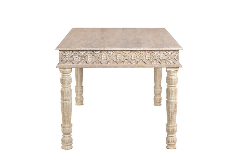 Solid Wood Dining Table (521835) - White