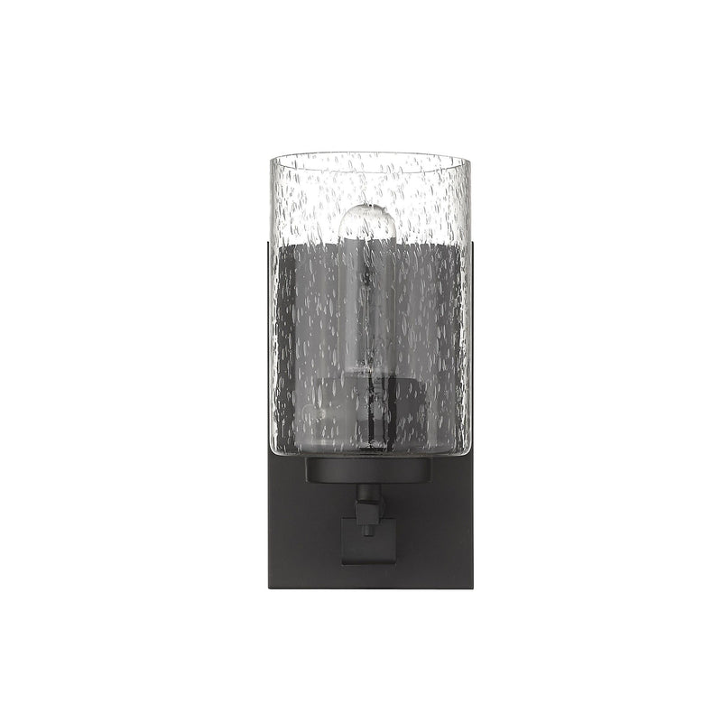 Metal And Textured Glass Wall Sconce - Bronze