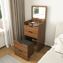 Load image into Gallery viewer, Vanity Desk With Lighted Mirror &amp; Stool
