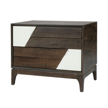 Load image into Gallery viewer, Japandi 2 Drawer Nightstand With Geometric Design
