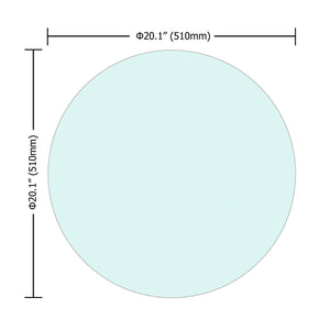 20" Round Tempered Glass Table Top Clear Glass 1 / 4" Thick Flat Polished Edge - Transparent