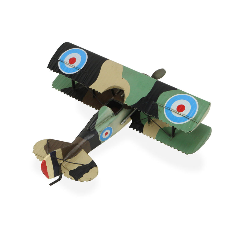 Hand Painted 1918 Aviation Military Plane Model Airplane - Green