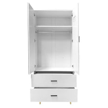 Load image into Gallery viewer, 71" Mirro Two Door Two Drawer Combo Dresser - White
