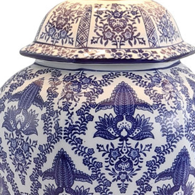25" Novelty Table Lamp With Drum Shade - Blue