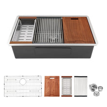 Load image into Gallery viewer, Single Bowl, Undermount Workstation, Kitchen Sink With Accessories

