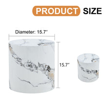Load image into Gallery viewer, Elegant Cylindrical Table With Patterned Design For Versatile Use - White
