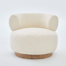 Load image into Gallery viewer, Swivel Accent Chair With Curved Backrest For Home Decor - Beige
