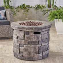 Load image into Gallery viewer, Contemporary Circular Fire Pit With 40, 000 Btu - Gray
