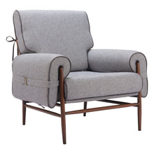 Load image into Gallery viewer, 34" Upholstered Arm Chair - Gray / Brown
