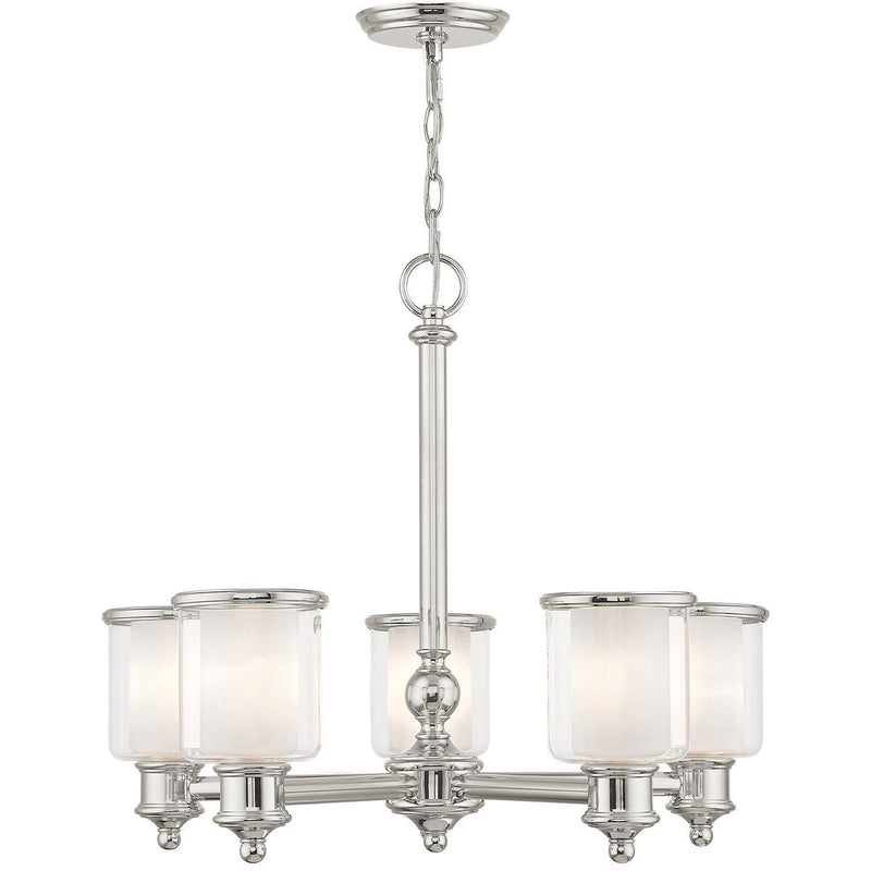 5-Light Dimmable Chandelier With Shades - Nickel